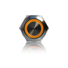 25mm Stainless Steel Button With Orange LED