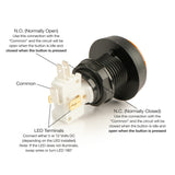 Medium Orange Plastic Mechanical Push Button